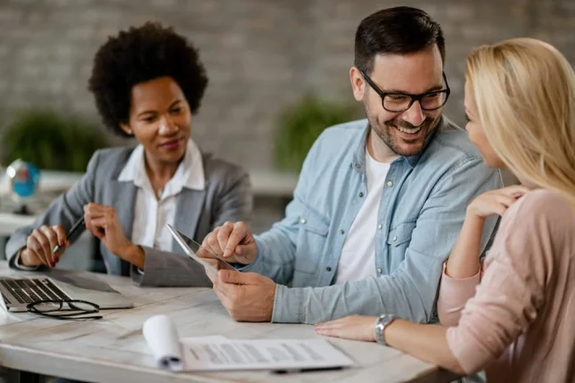 People Discussing with Financial Advisor People Discussing with Financial Advisor